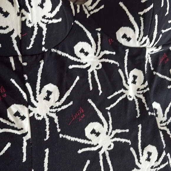 ❌SOLD❌ NWT [Betsey Johnson] Stretchy Black & White Spider Halter Dress Women’s L - Picture 9 of 11